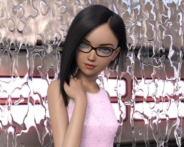 Обои картинки фото 3д графика, люди , people, фон, взгляд, девушка