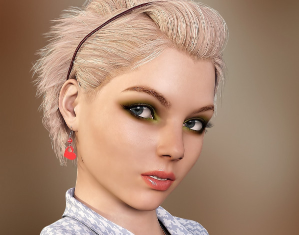 Обои картинки фото 3д графика, портрет , portraits, фон, взгляд, девушка