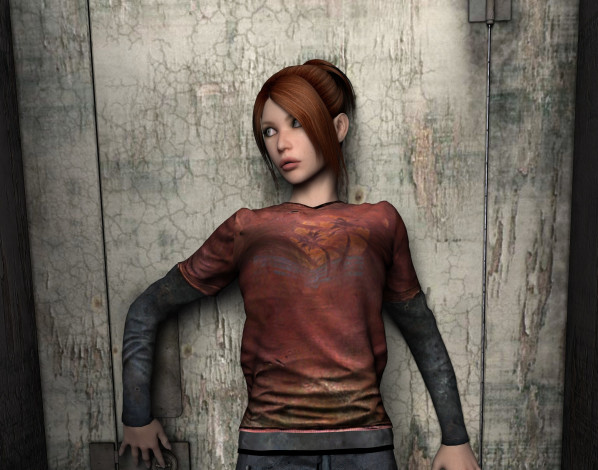 Обои картинки фото 3д графика, фантазия , fantasy, девушка, взгляд, фон