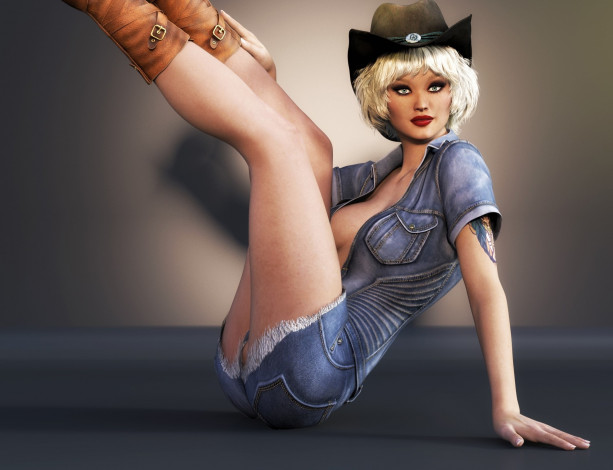 Обои картинки фото 3д графика, люди , people, девушка, взгляд, фон