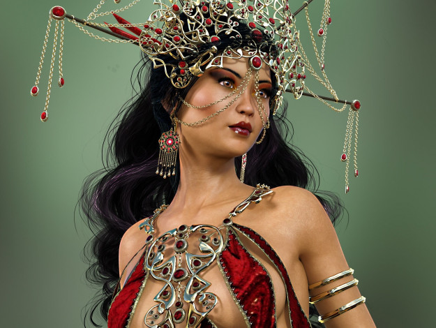 Обои картинки фото 3д графика, люди , people, фон, взгляд, девушка