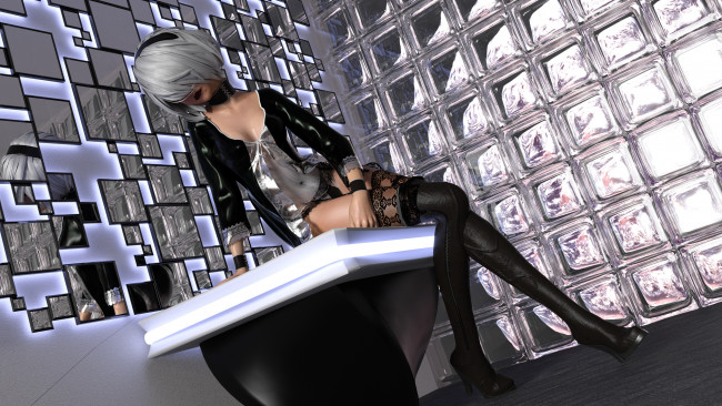 Обои картинки фото 3д графика, фантазия , fantasy, фон, взгляд, девушка