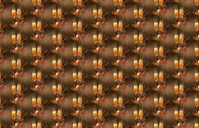 Обои картинки фото праздничные, - разное , новый год, фон, мишура, игрушки, пузырьки, новый, год, шампанское, праздник, настроение, текстура, бокалы