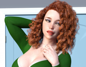 Картинка 3д+графика люди+ people девушка взгляд фон