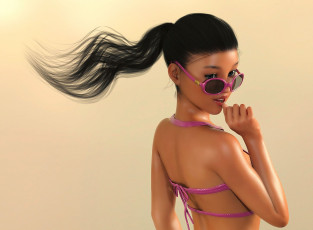 Картинка 3д+графика люди+ people девушка взгляд фон