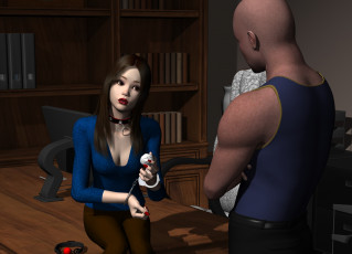 Картинка 3д+графика фантазия+ fantasy фон взгляд девушка