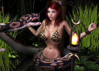 Картинка 3д+графика фантазия+ fantasy фон девушка взгляд