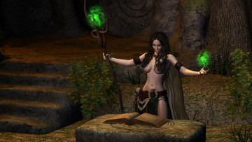 Картинка 3д+графика фантазия+ fantasy взгляд девушка фон