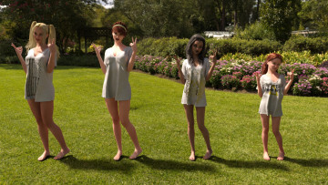 Картинка 3д+графика люди+ people девушки взгляд фон