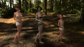 Картинка 3д+графика люди+ people фон взгляд девушки