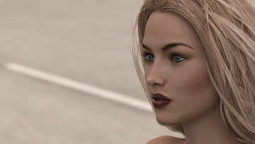 Картинка 3д+графика портрет+ portraits девушка взгляд фон