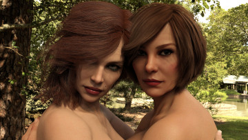 Картинка 3д+графика портрет+ portraits фон взгляд девушки