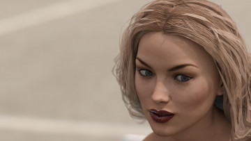 Картинка 3д+графика портрет+ portraits фон взгляд девушка