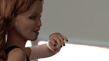 Картинка 3д+графика портрет+ portraits фон взгляд девушка