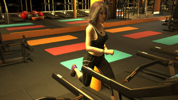 Картинка 3д+графика спорт+ sport взгляд девушка фон