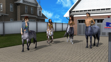 Картинка 3д+графика существа+ creatures фон взгляд девушки centaur