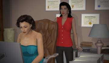 Картинка 3д+графика люди+ people фон взгляд девушки