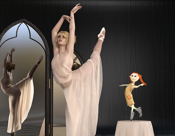 Обои картинки фото 3д графика, люди , people, фон, взгляд, девушка