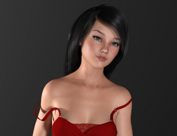 Обои картинки фото 3д графика, люди , people, фон, взгляд, девушка