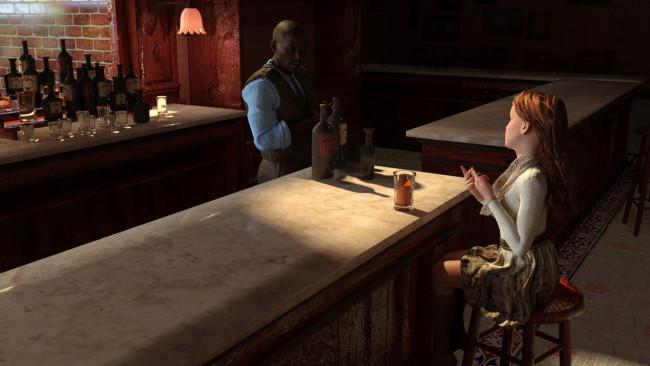 Обои картинки фото 3д графика, люди , people, фон, взгляд, девушка