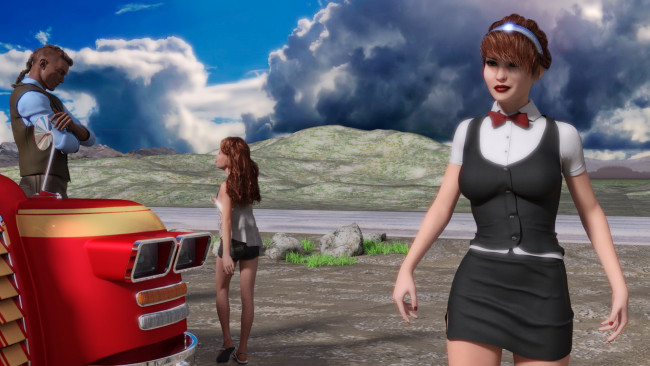 Обои картинки фото 3д графика, люди , people, фон, взгляд, девушка