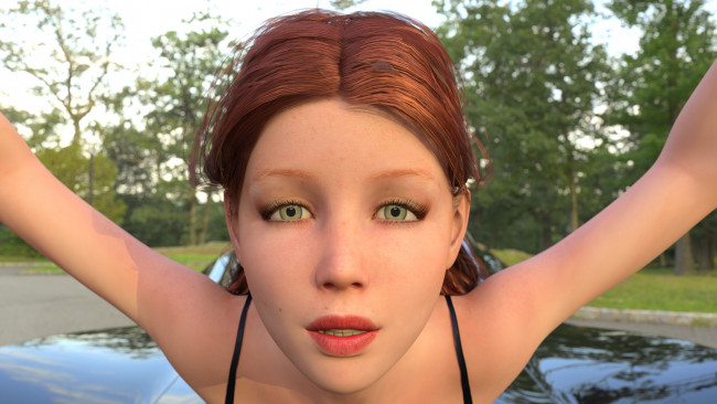 Обои картинки фото 3д графика, портрет , portraits, фон, девушка, взгляд