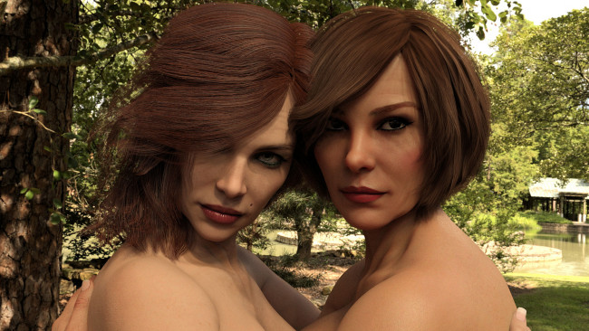 Обои картинки фото 3д графика, портрет , portraits, фон, взгляд, девушки