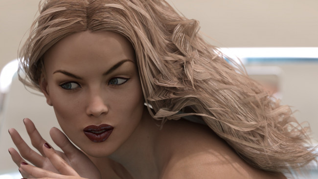 Обои картинки фото 3д графика, портрет , portraits, фон, взгляд, девушка