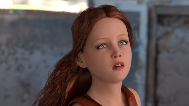 Обои картинки фото 3д графика, портрет , portraits, взгляд, девушка, фон