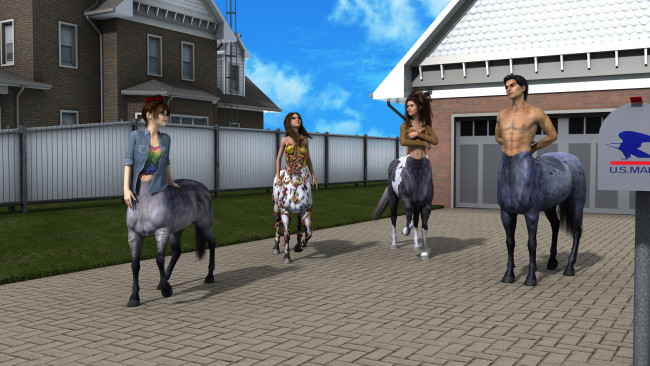 Обои картинки фото 3д графика, существа , creatures, фон, взгляд, девушки, centaur