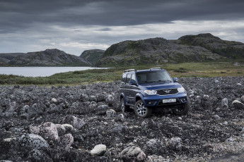 обоя уаз патриот, автомобили, уаз, автомобиль, патриот, камни, озеро, внедорожник