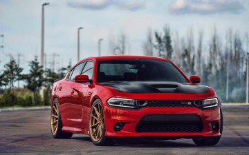 Картинка 2019+dodge+charger+super+scat+pack +vossen+wheels автомобили dodge тюнинг американские красный vossen wheels charger super scat pack