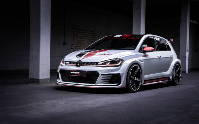 Обои картинки фото 2019 volkswagen golf gti tcr, автомобили, volkswagen, экстерьер, тюнинг, немецкие, белый, oettinger, хэтчбек