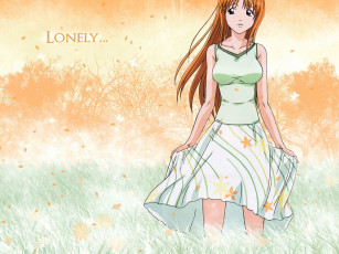 Картинка аниме bleach inoe orichime девушка платье поле