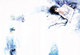 Картинка аниме unknown +другое+ девушка парень кораблик чашка