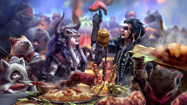 Обои картинки фото фэнтези, существа, the, feast, mujia, liao