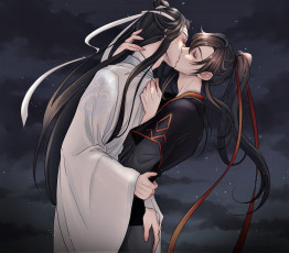 Картинка аниме mo+dao+zu+shi вэй усянь лань ванцзы поцелуй