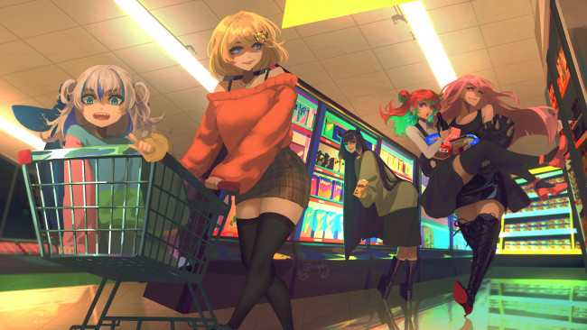 Обои картинки фото аниме, virtual youtuber, виртуальный, ютубер