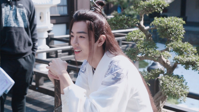 Обои картинки фото мужчины, xiao zhan, актер, костюм, съемки