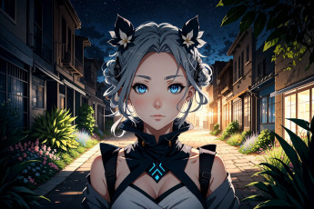 Картинка аниме город +улицы +интерьер +здания нейросети графика нейроарт ai art нейронные сети рисунки нейро искусство