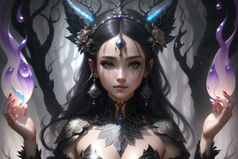 Картинка фэнтези девушки нейросети графика нейроарт ai art нейронные сети рисунки нейро искусство