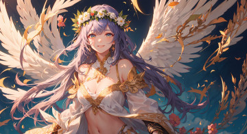 Картинка аниме ангелы +демоны нейросети графика нейроарт ai art нейронные сети рисунки нейро искусство