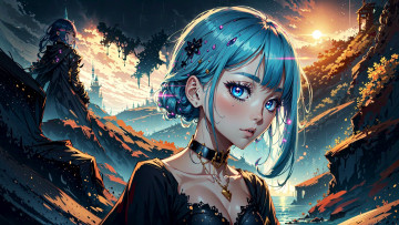 Картинка аниме пейзажи +природа нейросети графика нейроарт ai art нейронные сети рисунки нейро искусство