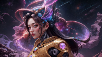 Картинка фэнтези роботы +киборги +механизмы нейросети графика нейроарт ai art нейронные сети рисунки нейро искусство