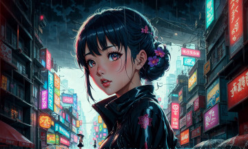 Картинка аниме город +улицы +интерьер +здания нейросети графика нейроарт ai art нейронные сети рисунки нейро искусство