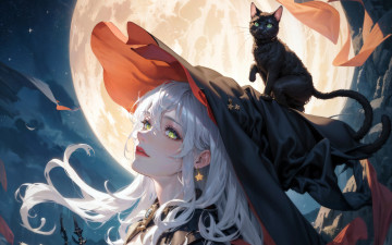 Картинка аниме магия +колдовство +halloween нейросети графика нейроарт ai art нейронные сети рисунки нейро искусство