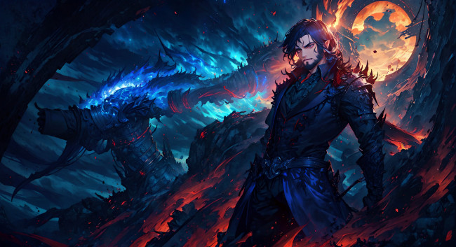 Обои картинки фото аниме, ангелы,  демоны, нейросети, графика, нейроарт, ai, art, нейронные, сети, рисунки, нейро, искусство