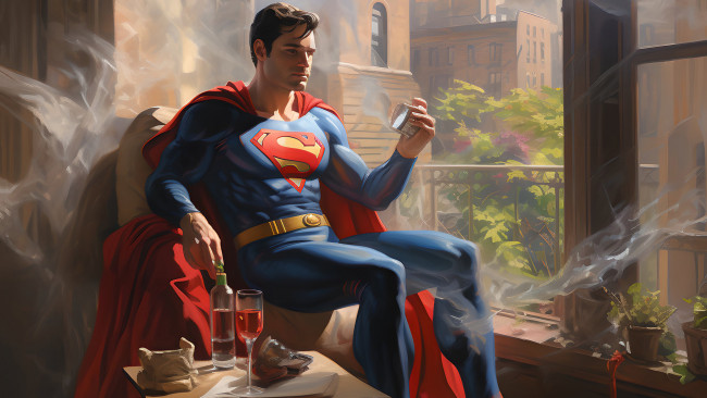 Обои картинки фото рисованное, комиксы, нейросети, графика, нейроарт, ai, art, нейронные, сети, рисунки, нейро, искусство, супермен, superman