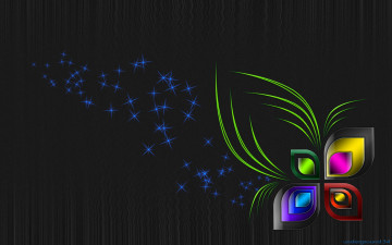 Картинка 3д графика fractal фракталы звёзды цвета