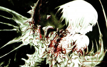 Картинка аниме blame падший ангел кровь крылья